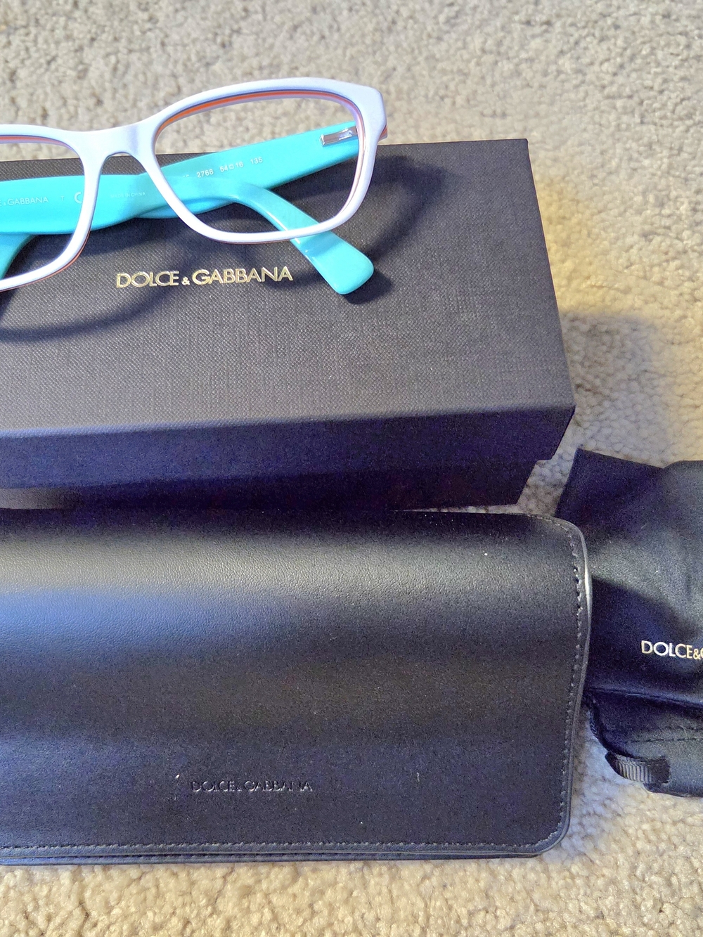 Dolce & Gabbana White Cat-Eye Eyeglasses